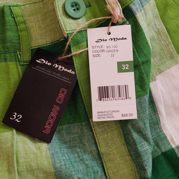 DIO MODA AUTHENTIC COLLECTION MEN'S CASUAL DRESS PLAID SHORTS - SIZE 32 - Picture 3 of 6